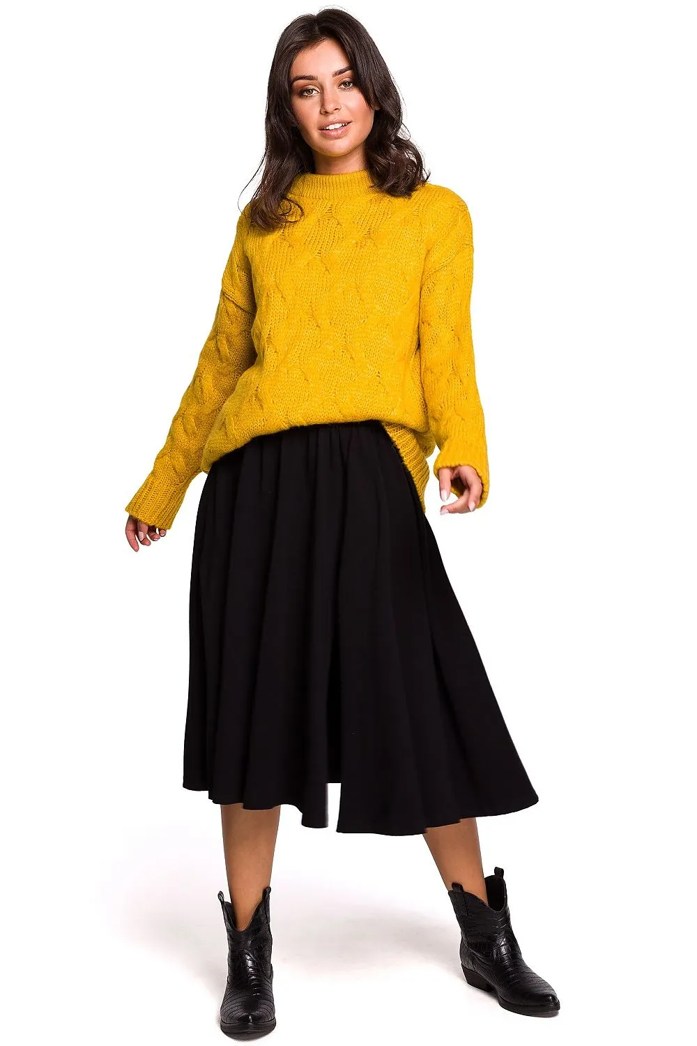 Plaid Over-the-Shoulder Luxury Sweater