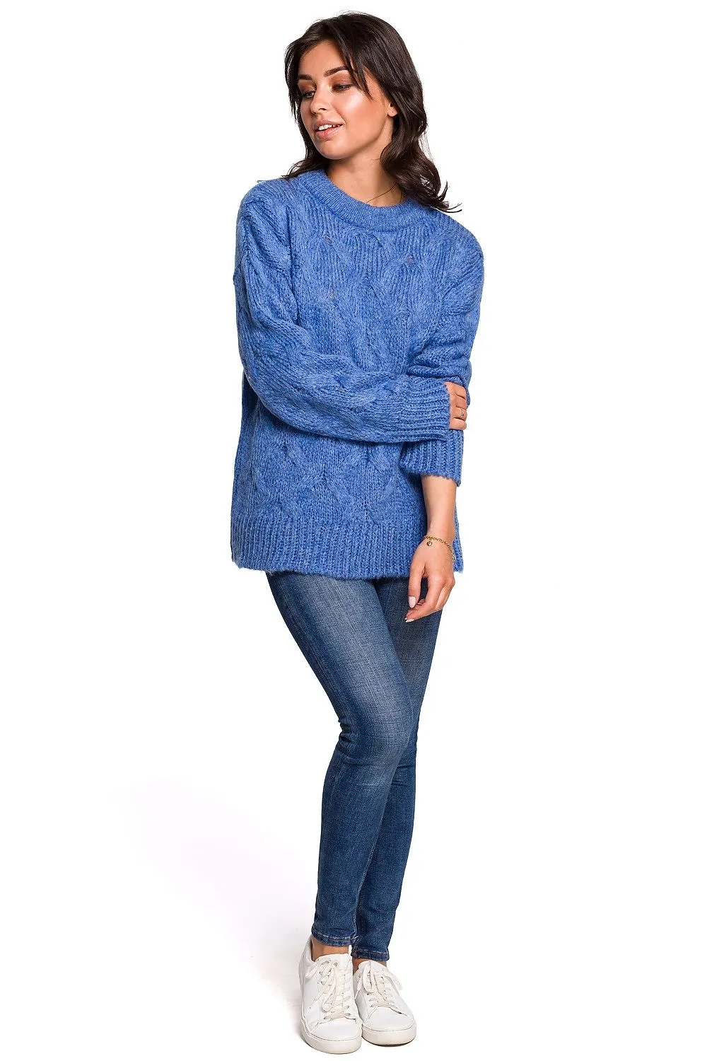 Plaid Over-the-Shoulder Luxury Sweater
