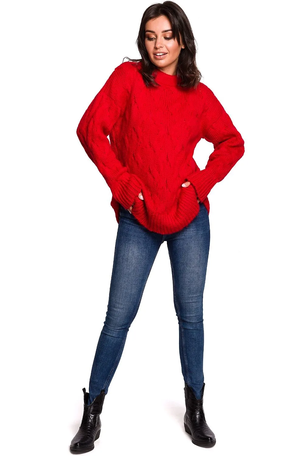 Plaid Over-the-Shoulder Luxury Sweater