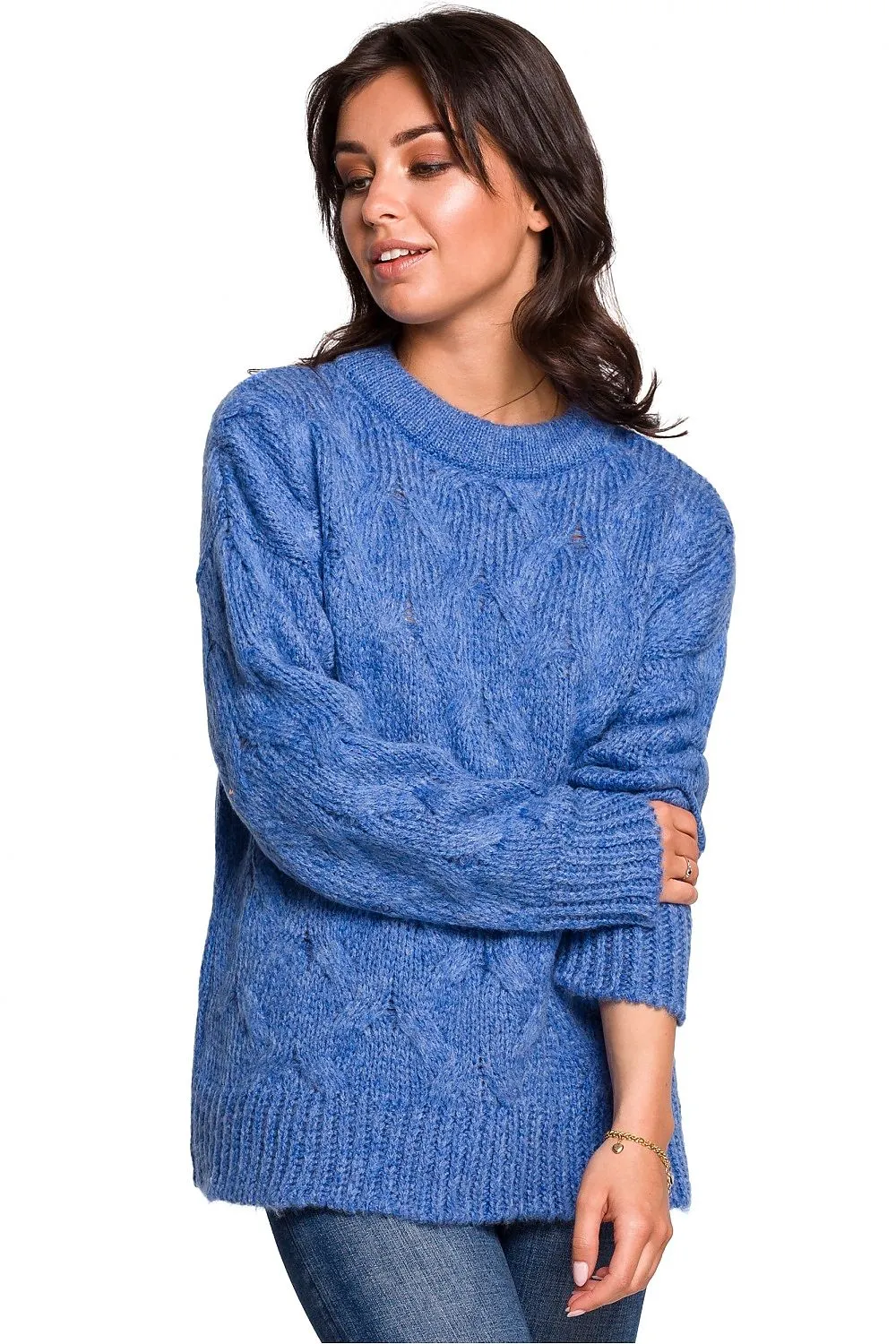 Plaid Over-the-Shoulder Luxury Sweater