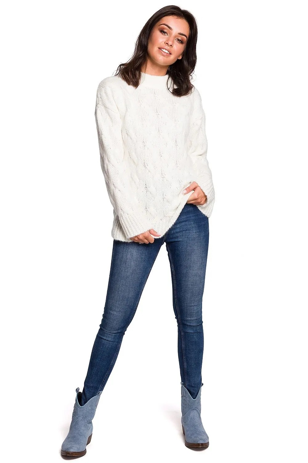 Plaid Over-the-Shoulder Luxury Sweater