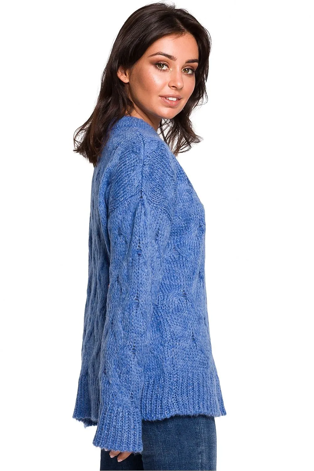 Plaid Over-the-Shoulder Luxury Sweater