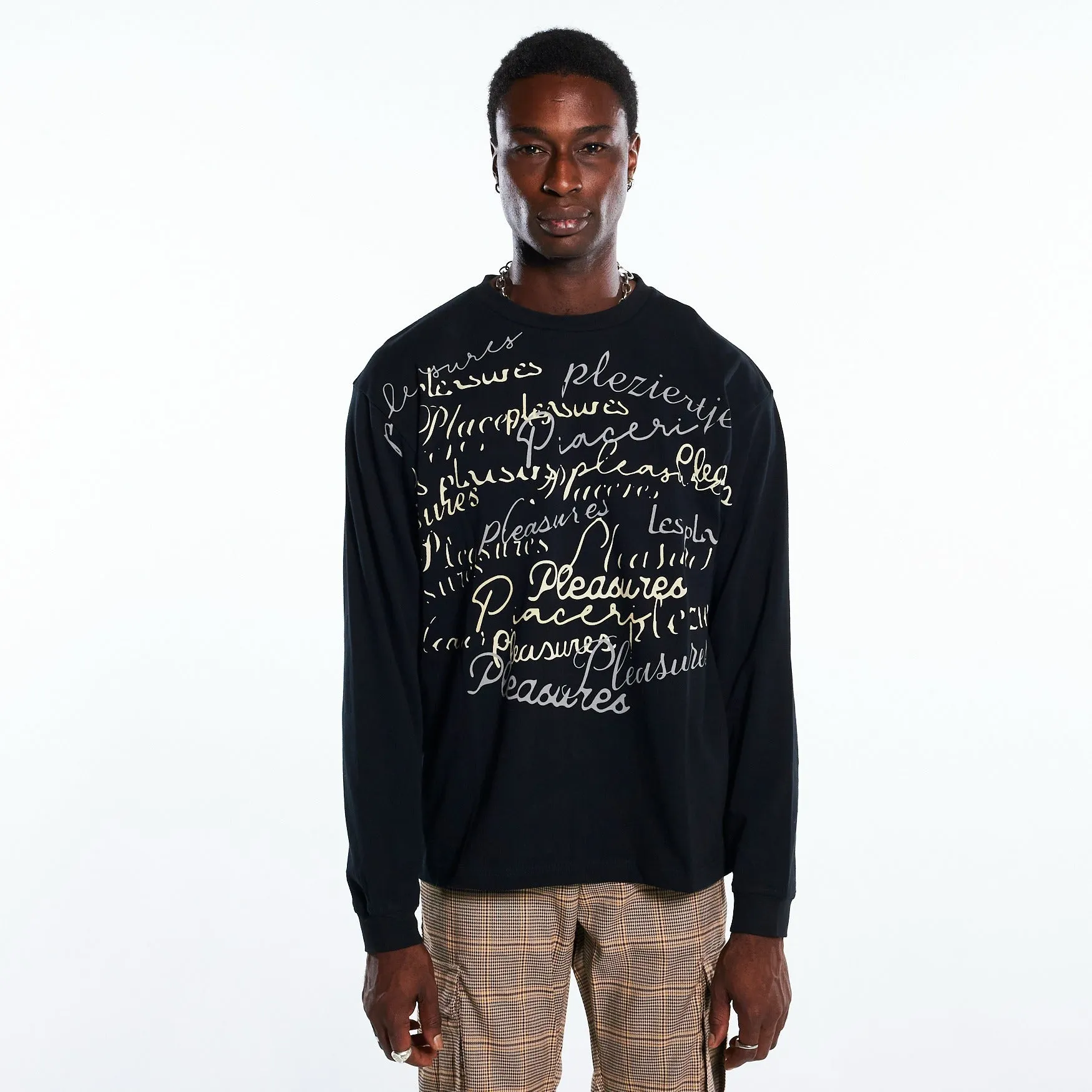 Pleasures Men Shatter Long Sleeve Shirt Black