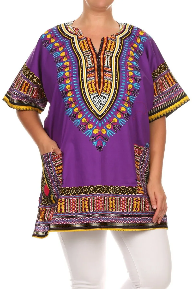 Plus Size Radiant Tribal Print Tunic [SALE]