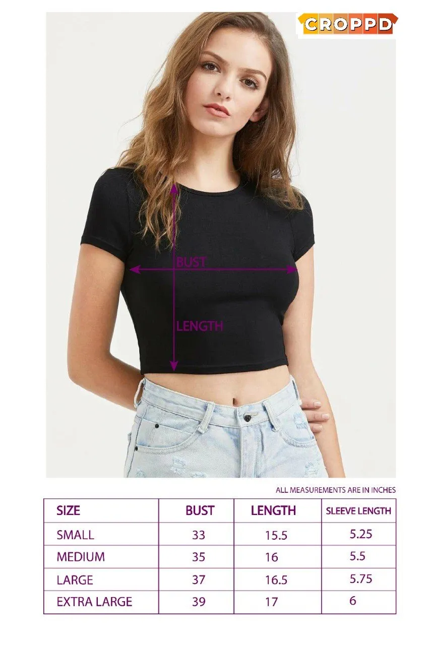 Pocket Rose Graphic Printed Red Crop Top