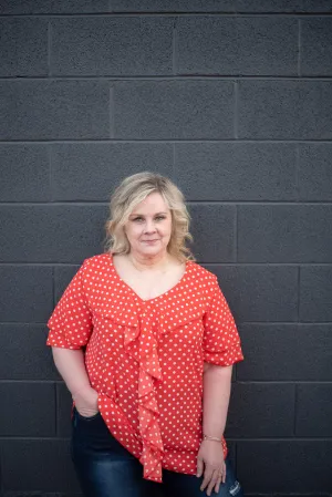 Polka Dot Ruffle Blouse Plus Size