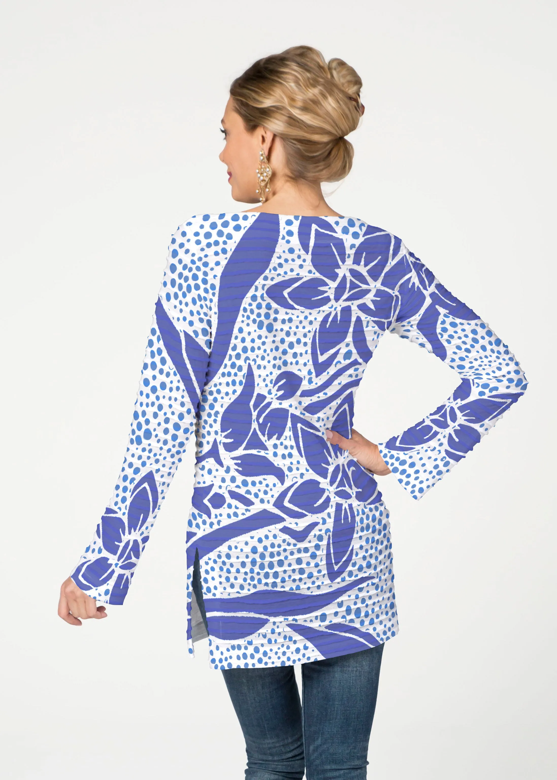 Polka Vine (8111) ~ Banded Boatneck Tunic
