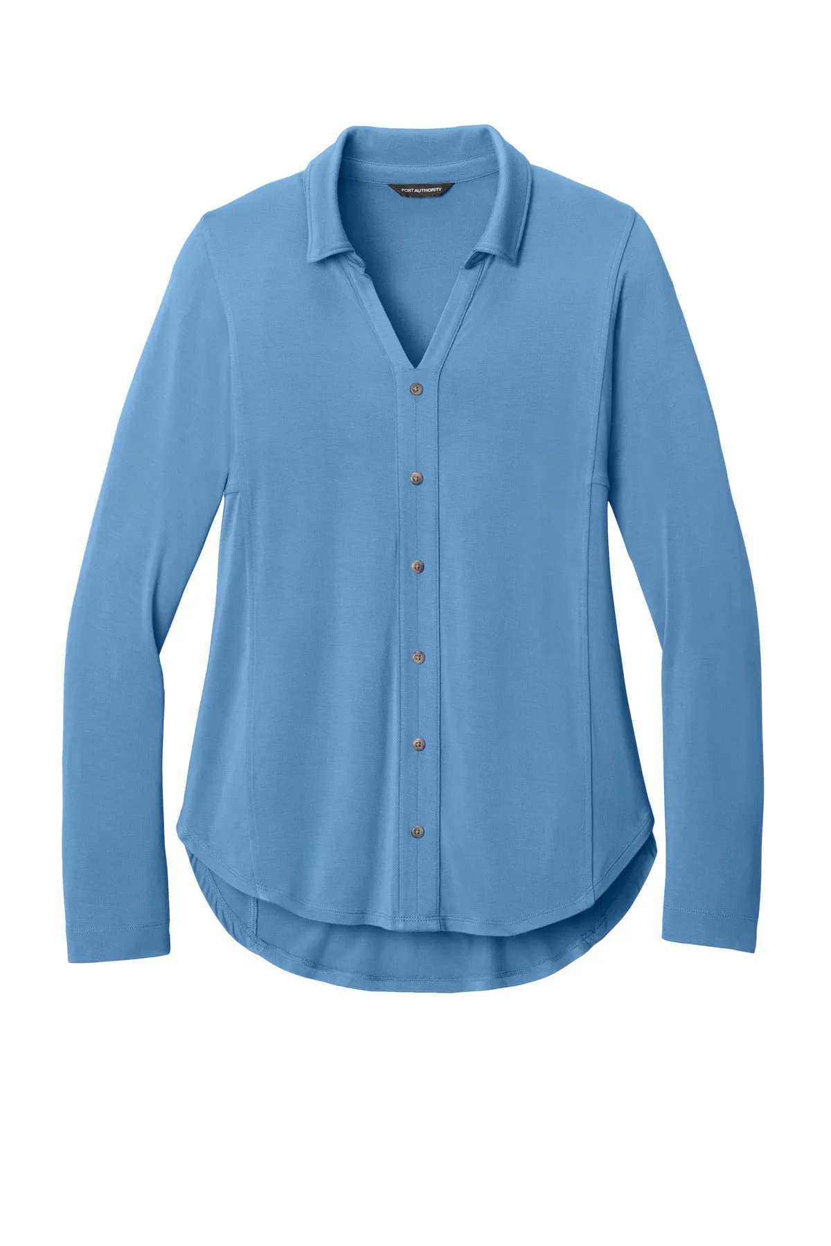 Port Authority Women's Luxe Knit Button Tunic LK5602 Carolina Blue