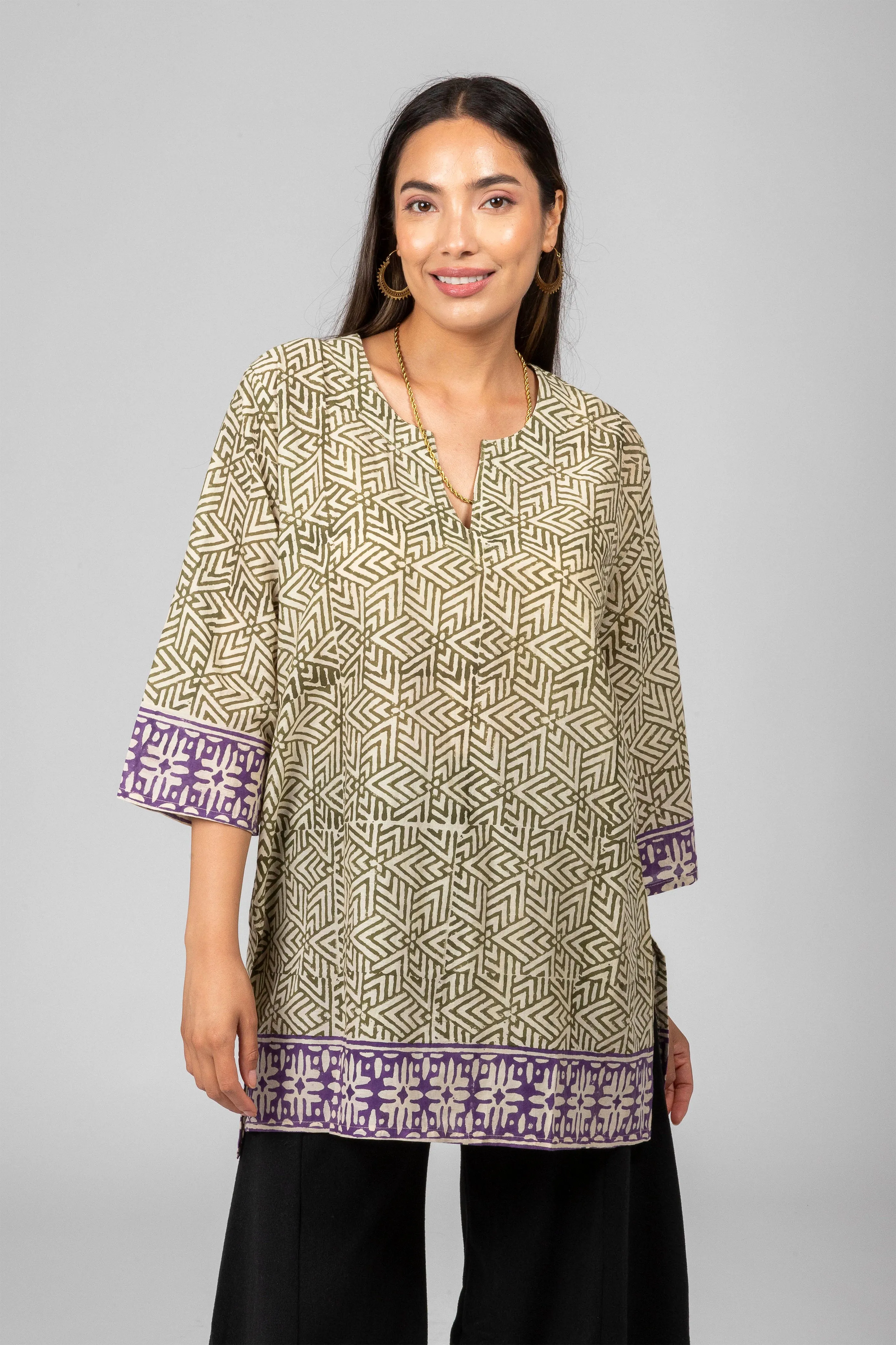 Print Cotton Tunic.