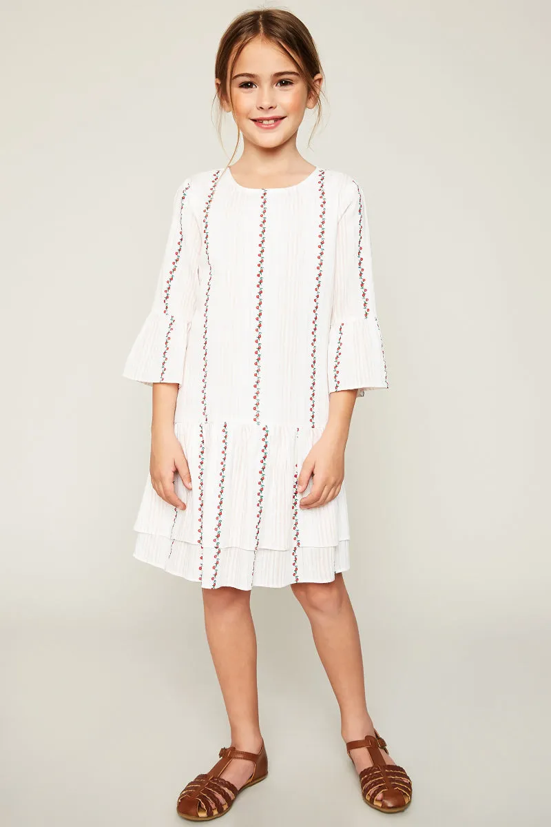 Printed Bell Sleeve Tunic Dress