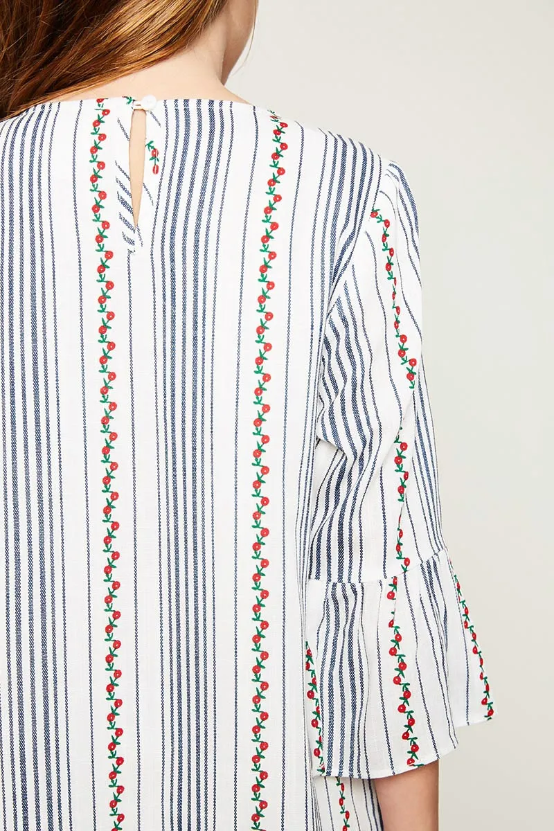 Printed Bell Sleeve Tunic Dress