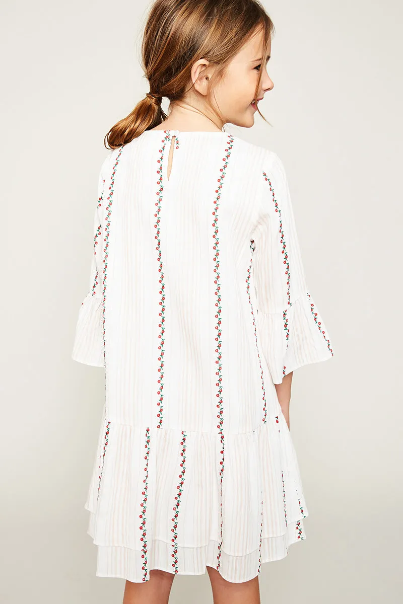 Printed Bell Sleeve Tunic Dress