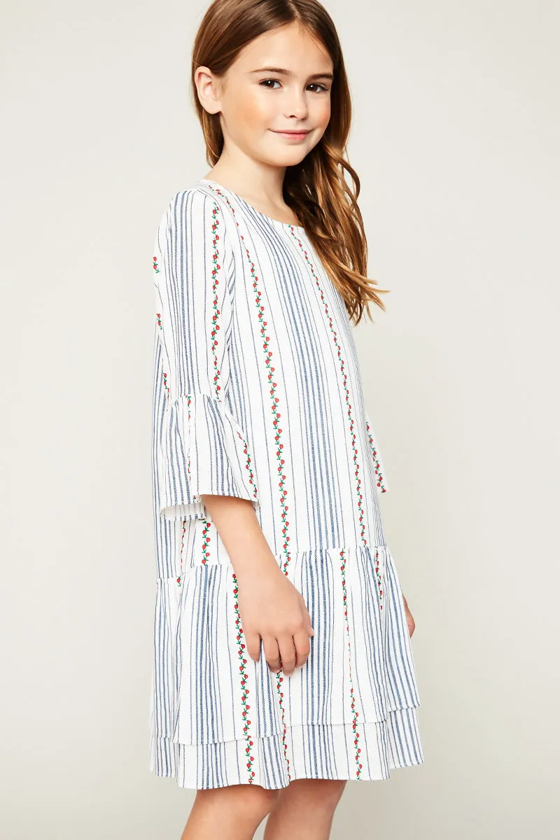 Printed Bell Sleeve Tunic Dress