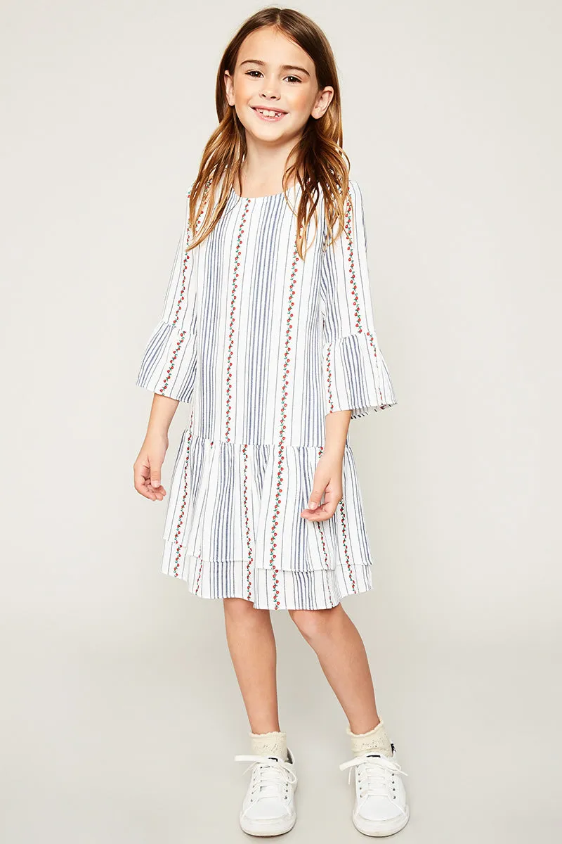 Printed Bell Sleeve Tunic Dress