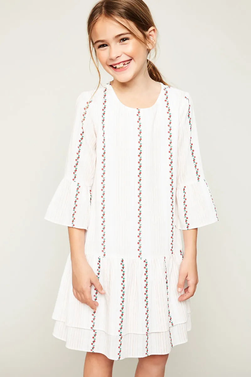 Printed Bell Sleeve Tunic Dress