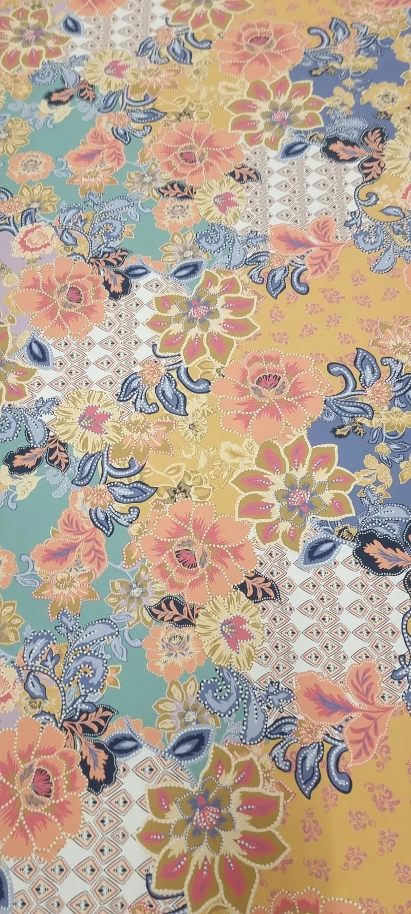 Printed Cotton Floral Jigsaw