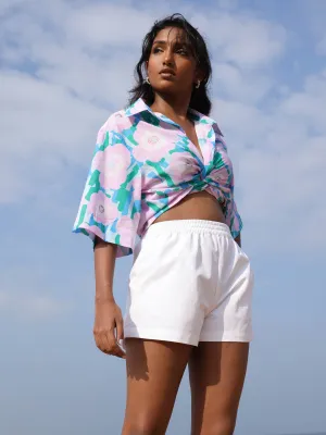 Printed Crop Shirt