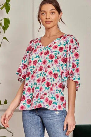 PRINTED FLORAL TOP