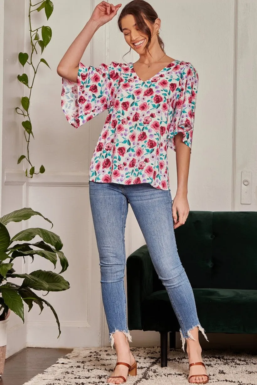 PRINTED FLORAL TOP