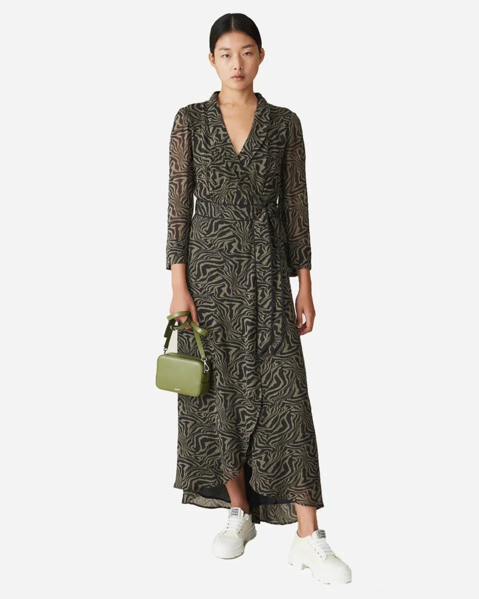 Printed Georgette Wrap Dress - Kalamata