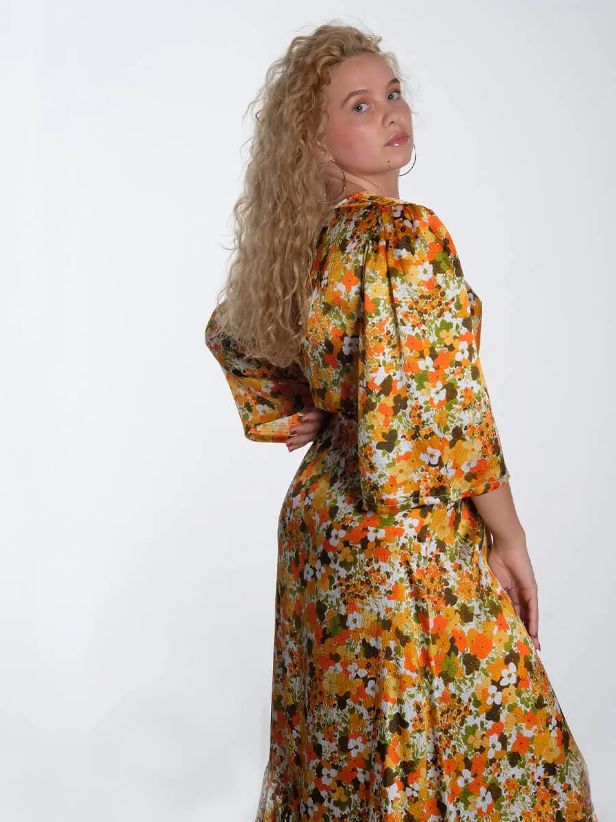 Printed Maxi Wrap Dress