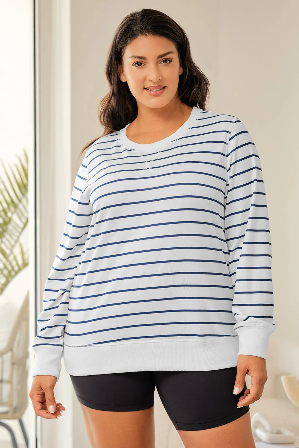 Printed Plus SIze Long Sleeve Top