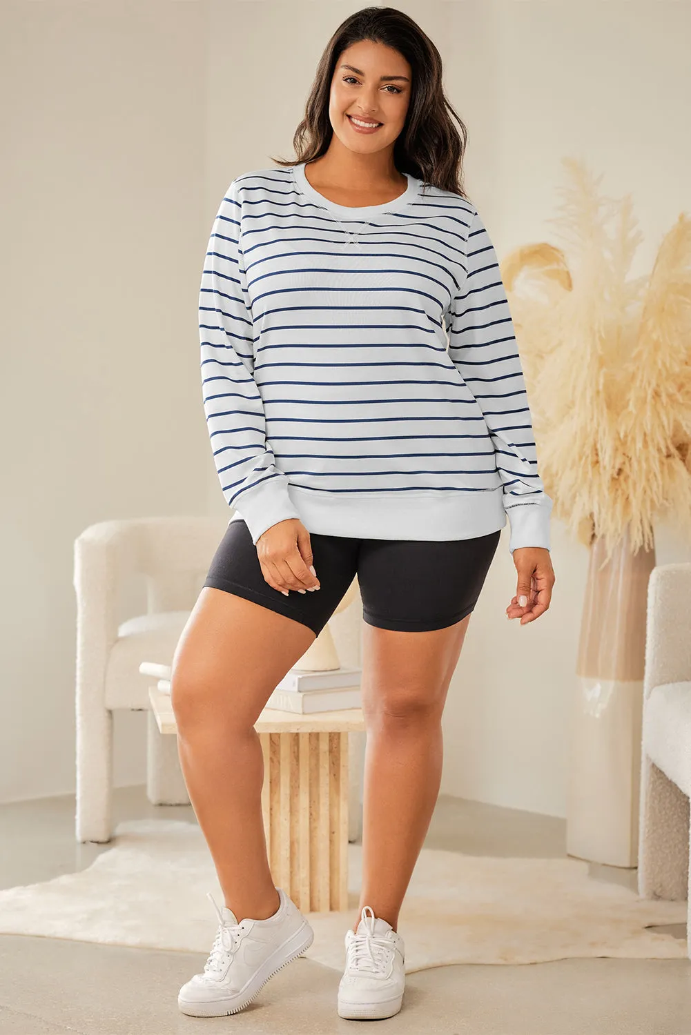 Printed Plus SIze Long Sleeve Top