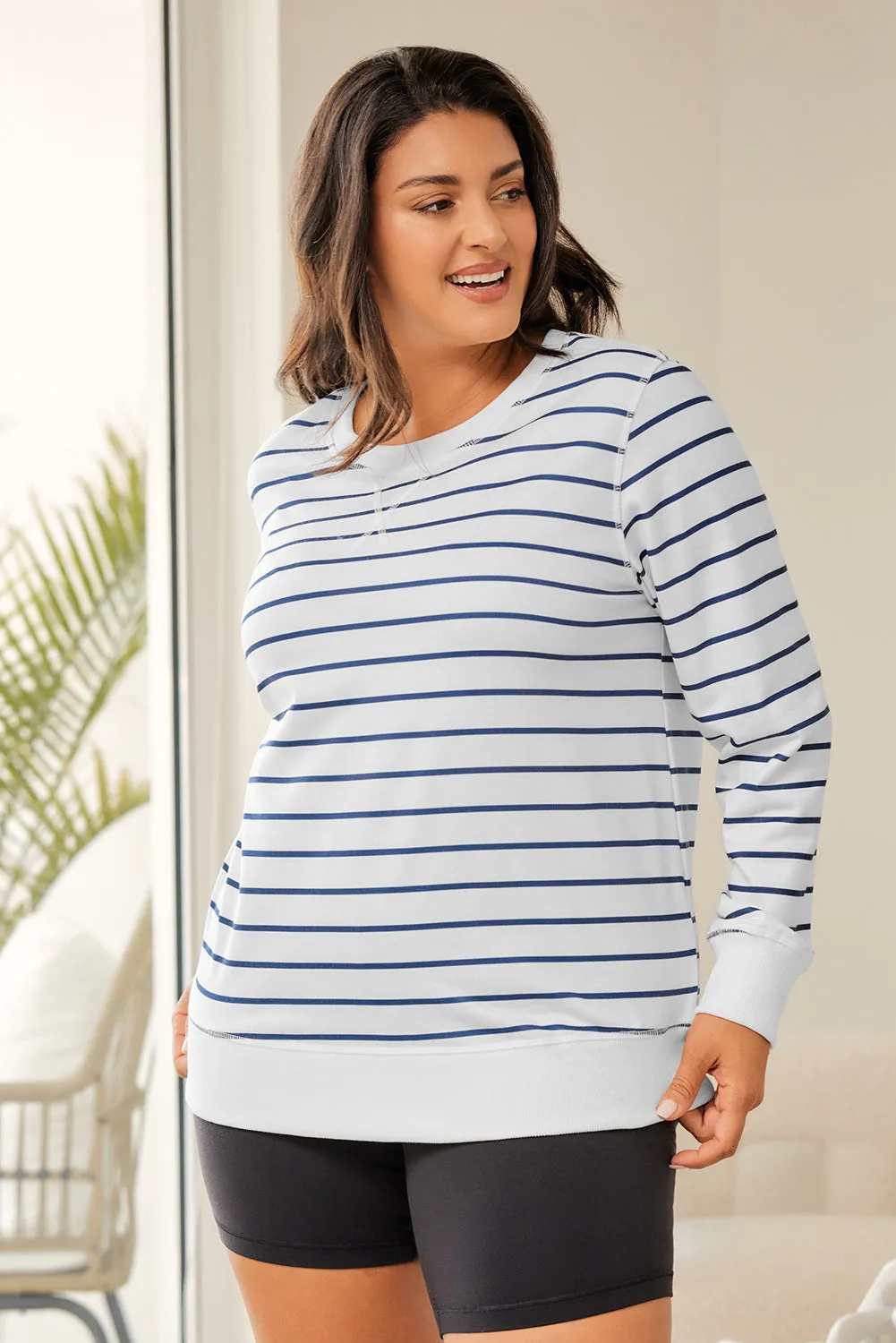 Printed Plus SIze Long Sleeve Top
