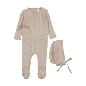 Printed Pointelle Wrap Footie