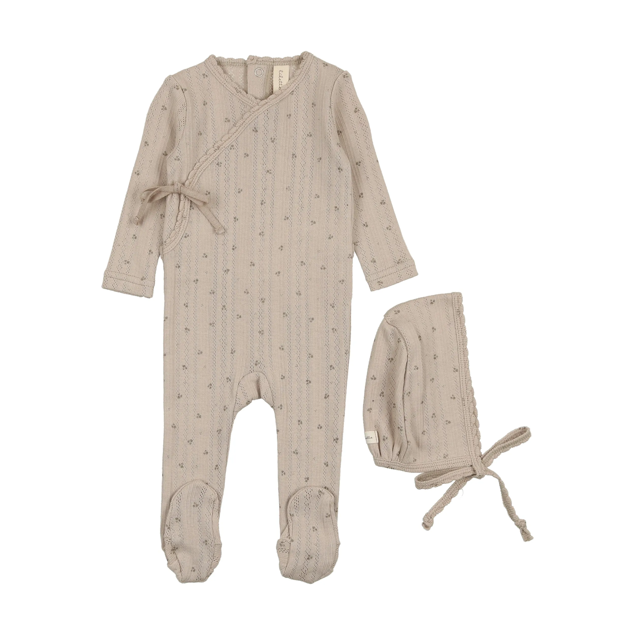 Printed Pointelle Wrap Footie
