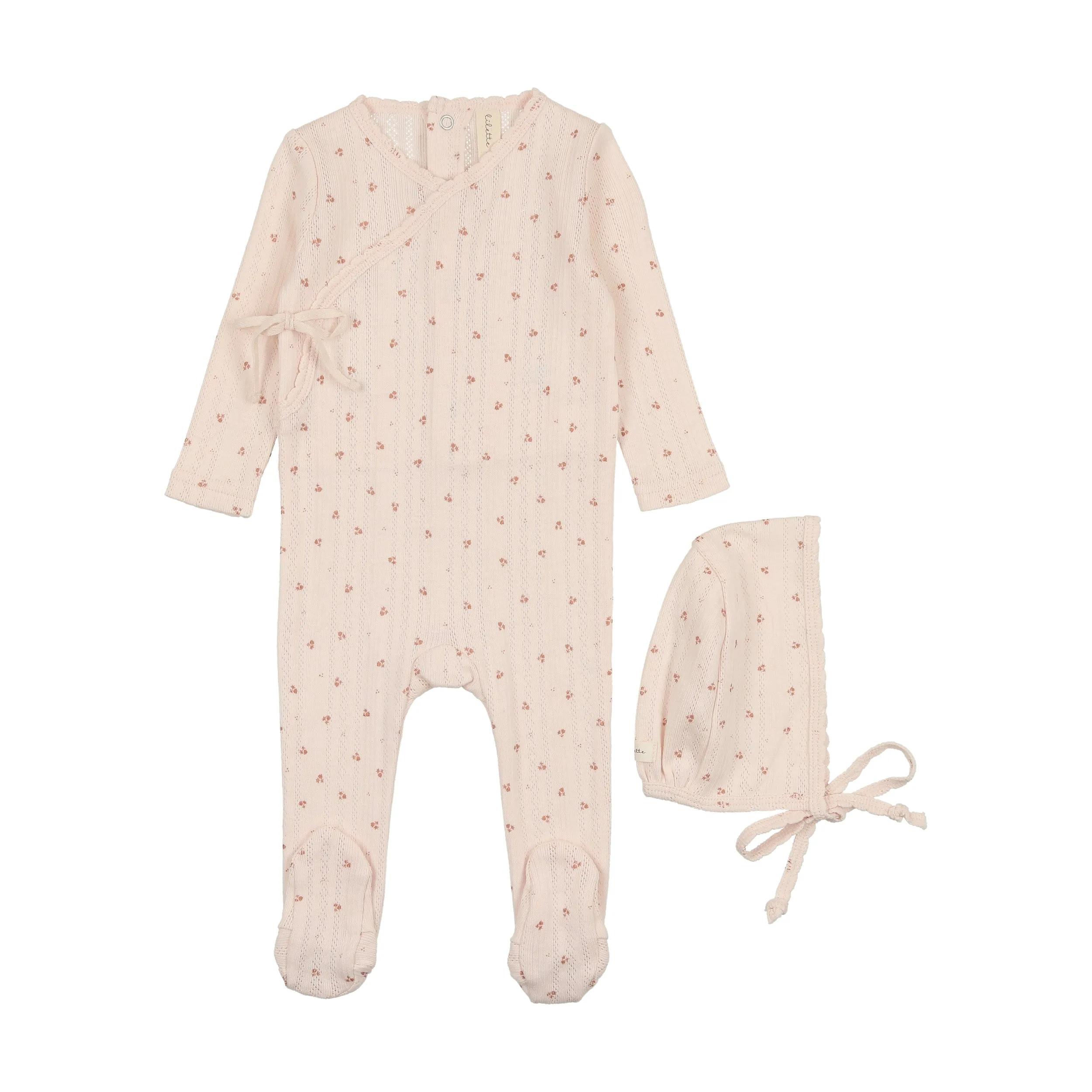 Printed Pointelle Wrap Footie