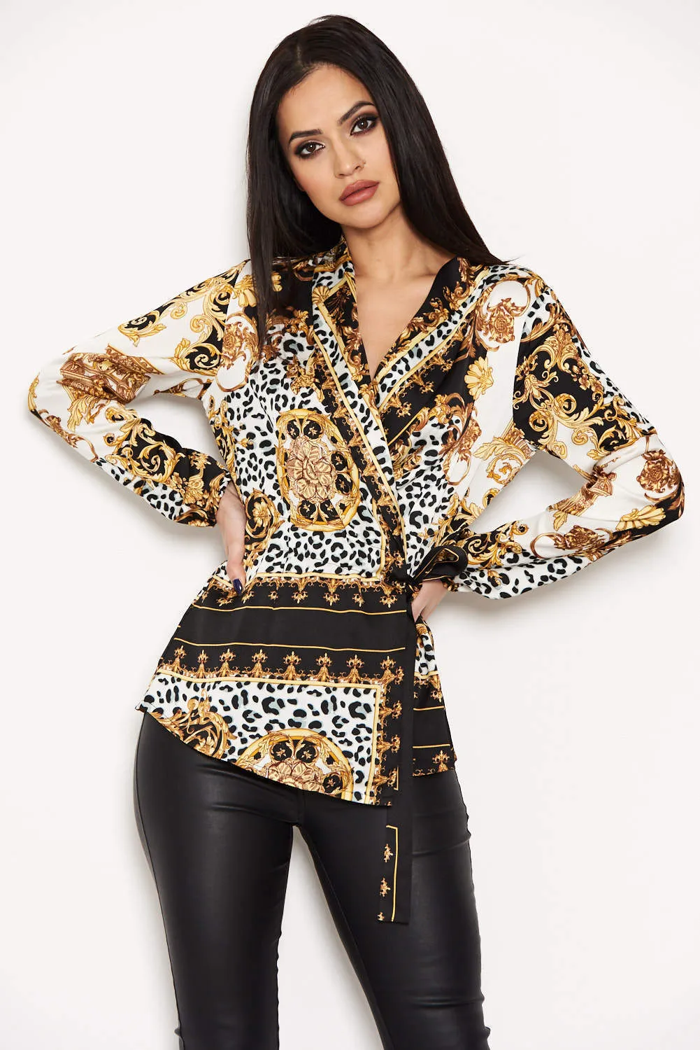 Printed Wrap Top