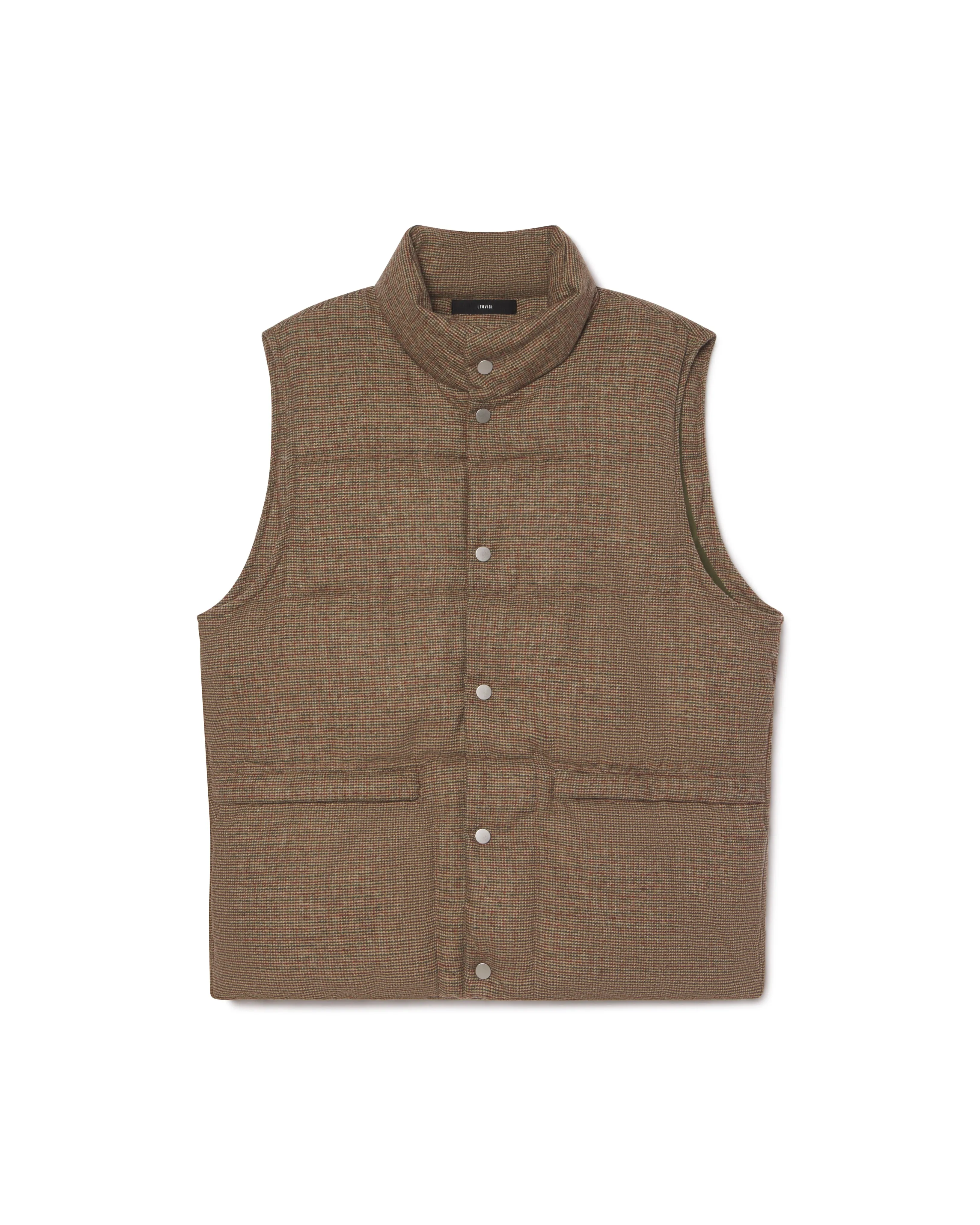 Puffer Vest - Plaid Tan