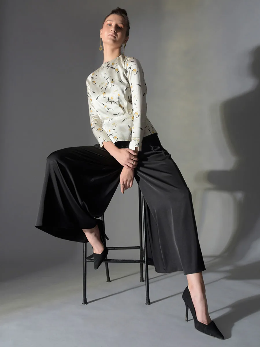 Pumice Silk Peplum Top