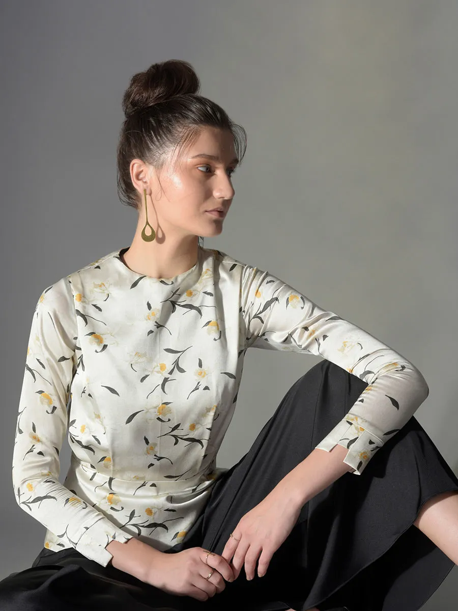 Pumice Silk Peplum Top