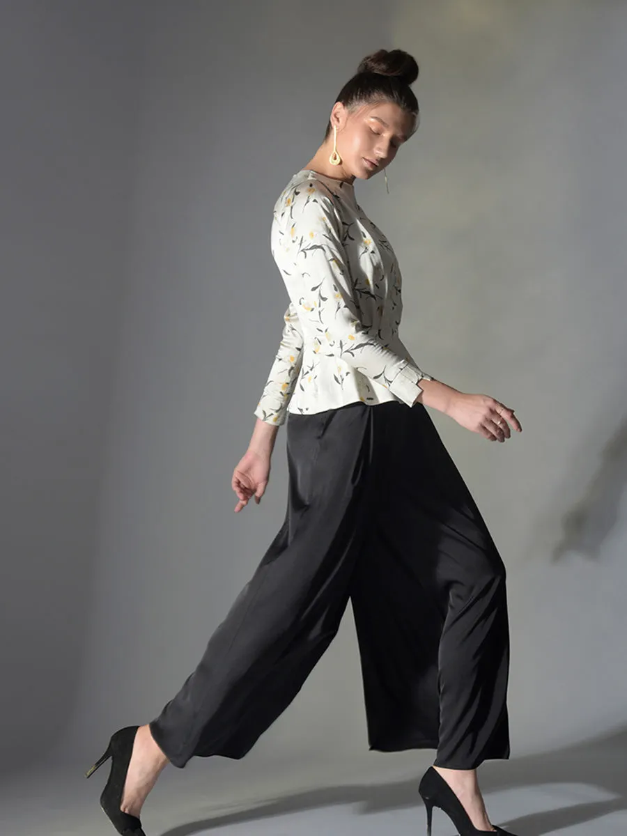 Pumice Silk Peplum Top