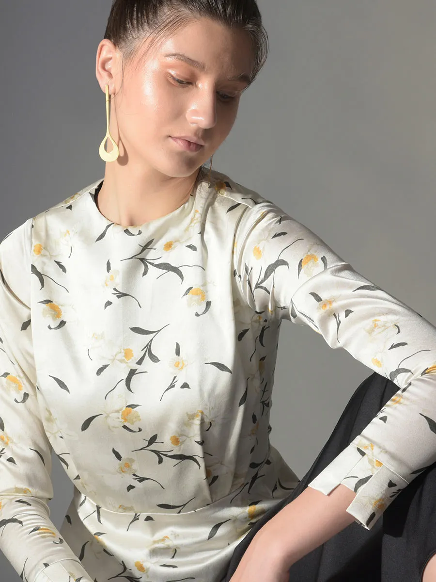 Pumice Silk Peplum Top
