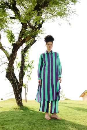 Purple & Green Stripes - Iris coord set