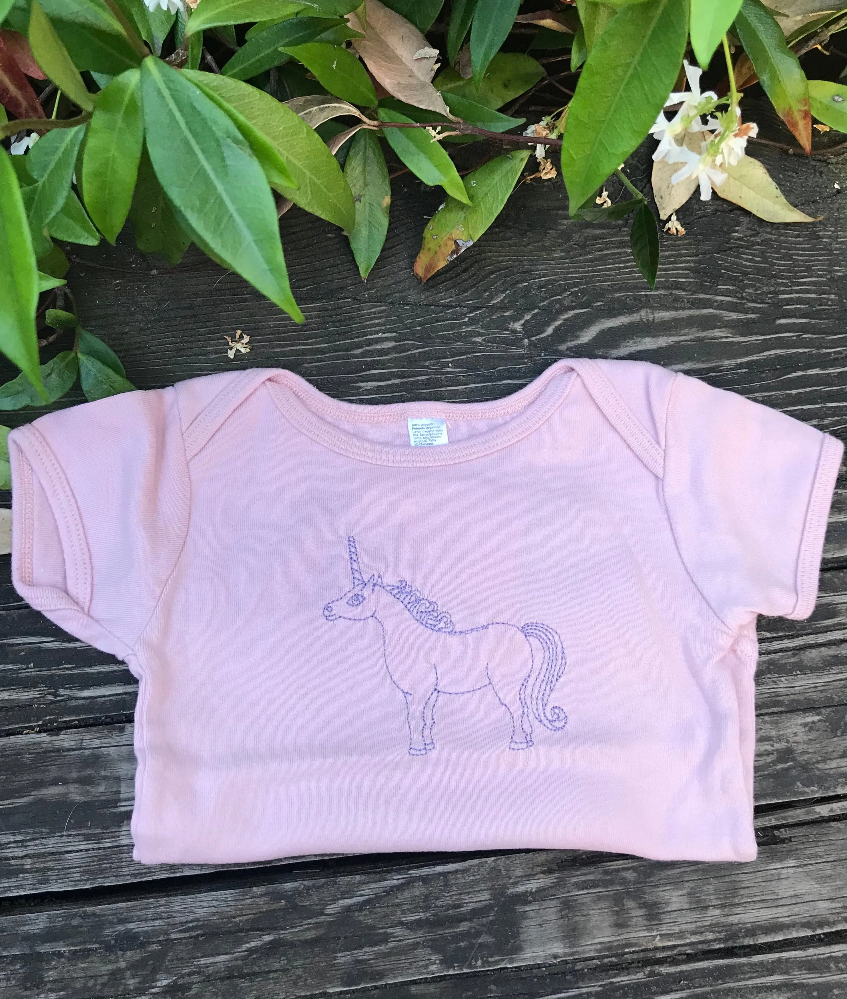 Purple/Pink Unicorn Baby Short Sleeve Tee