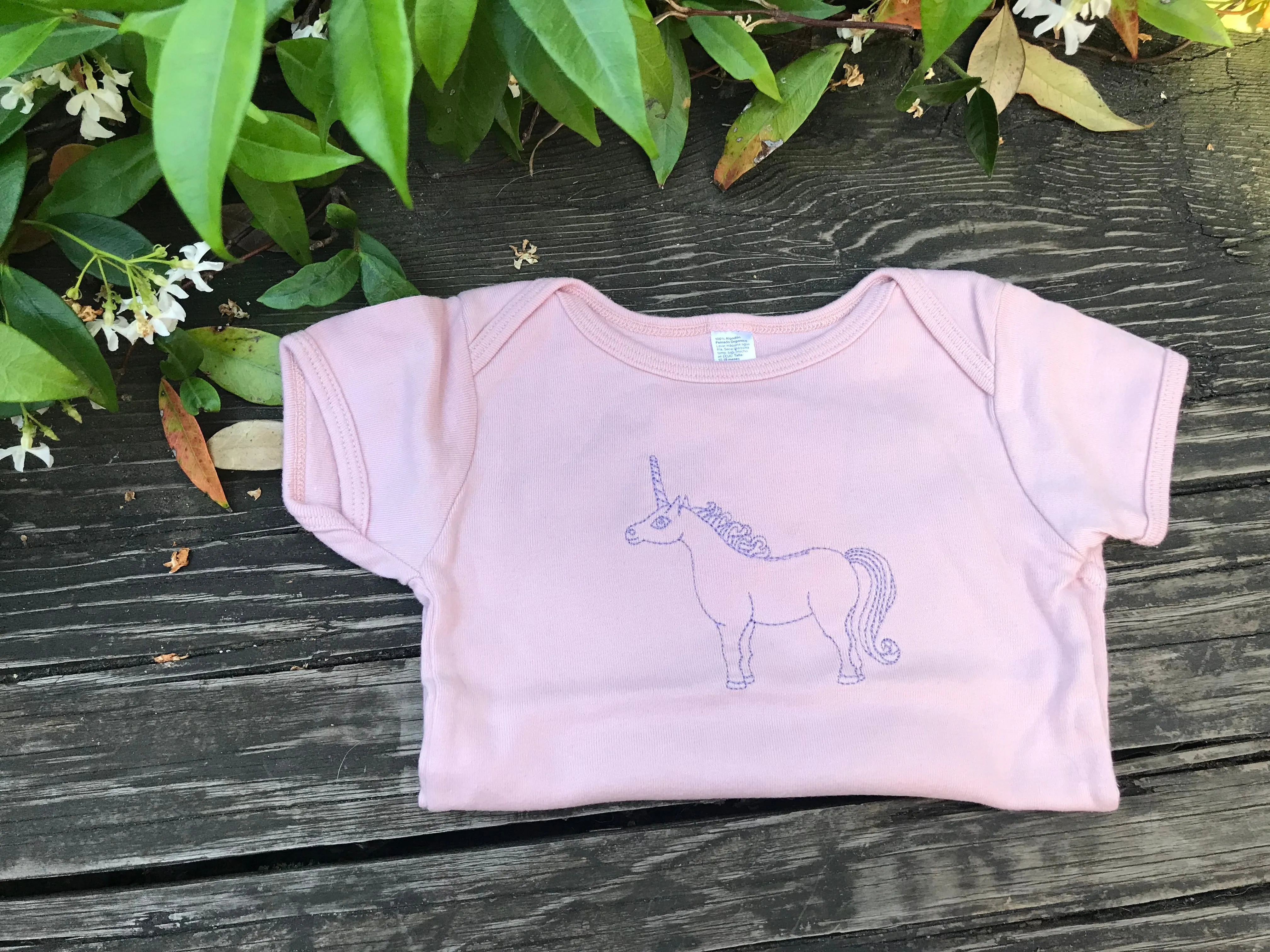 Purple/Pink Unicorn Baby Short Sleeve Tee