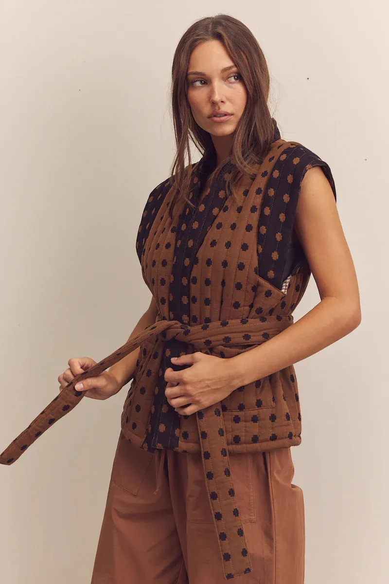 Quilted Tie Waist Vest