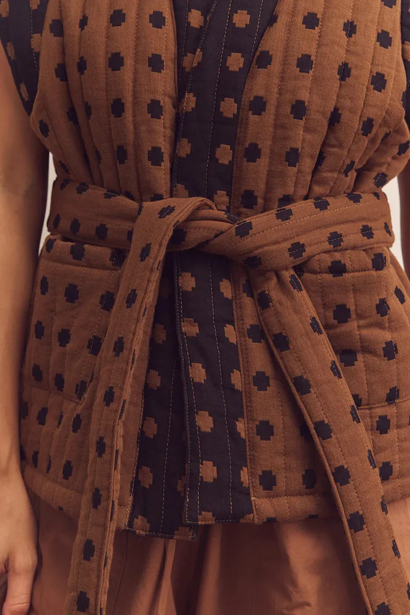 Quilted Tie Waist Vest