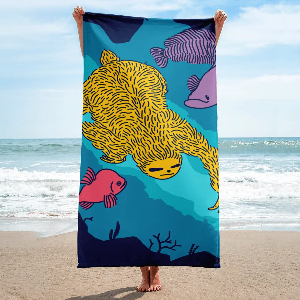 "Swimming Sloth" Towel