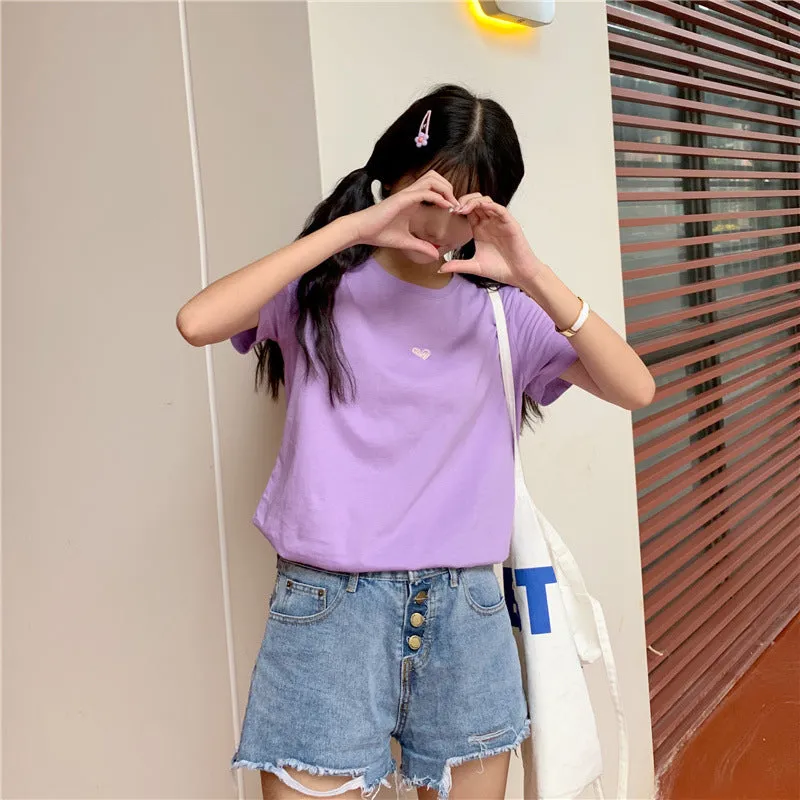 "WEEK EMBROIDERED CANDY "T-SHIRT N072903