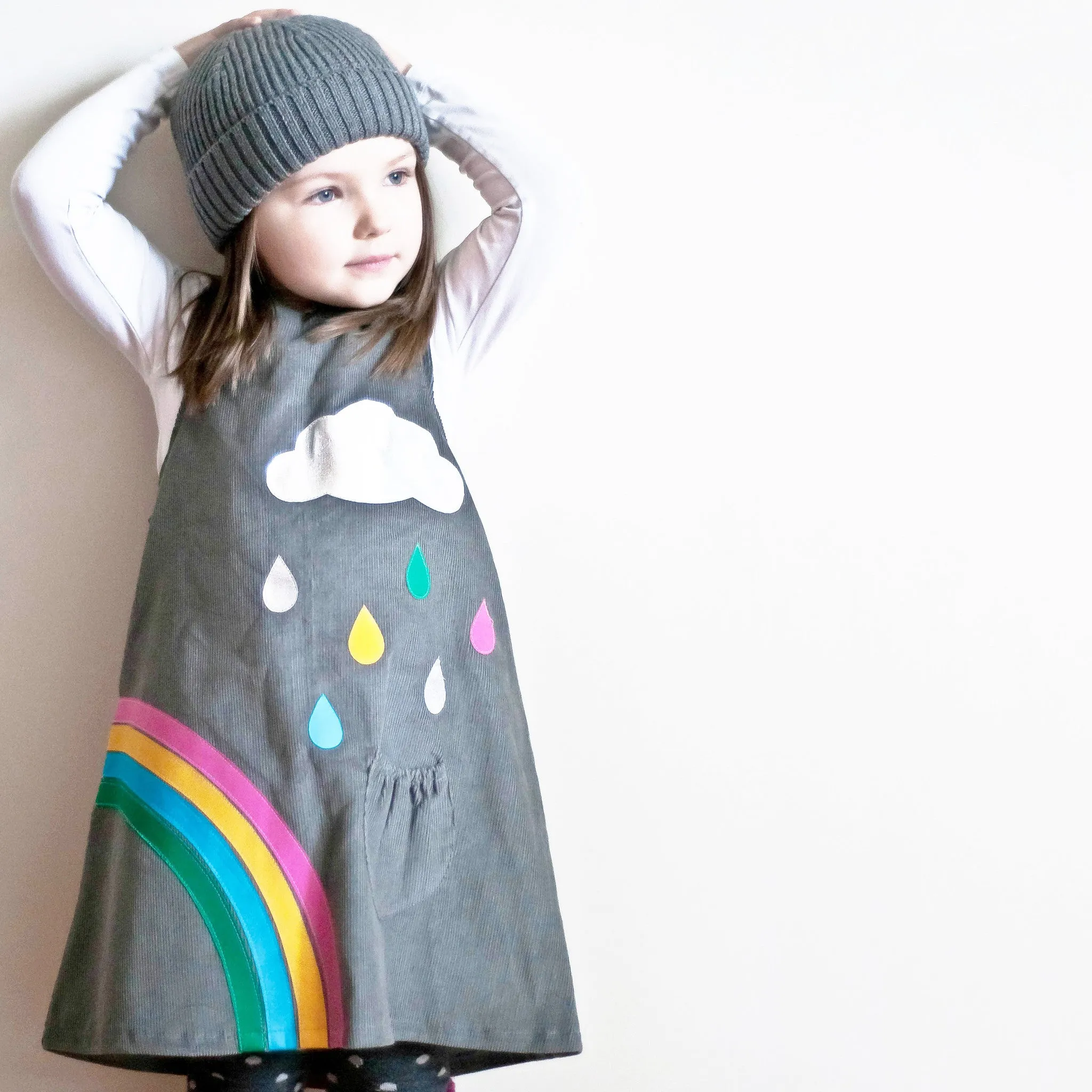 Rainbow cord jumper dress