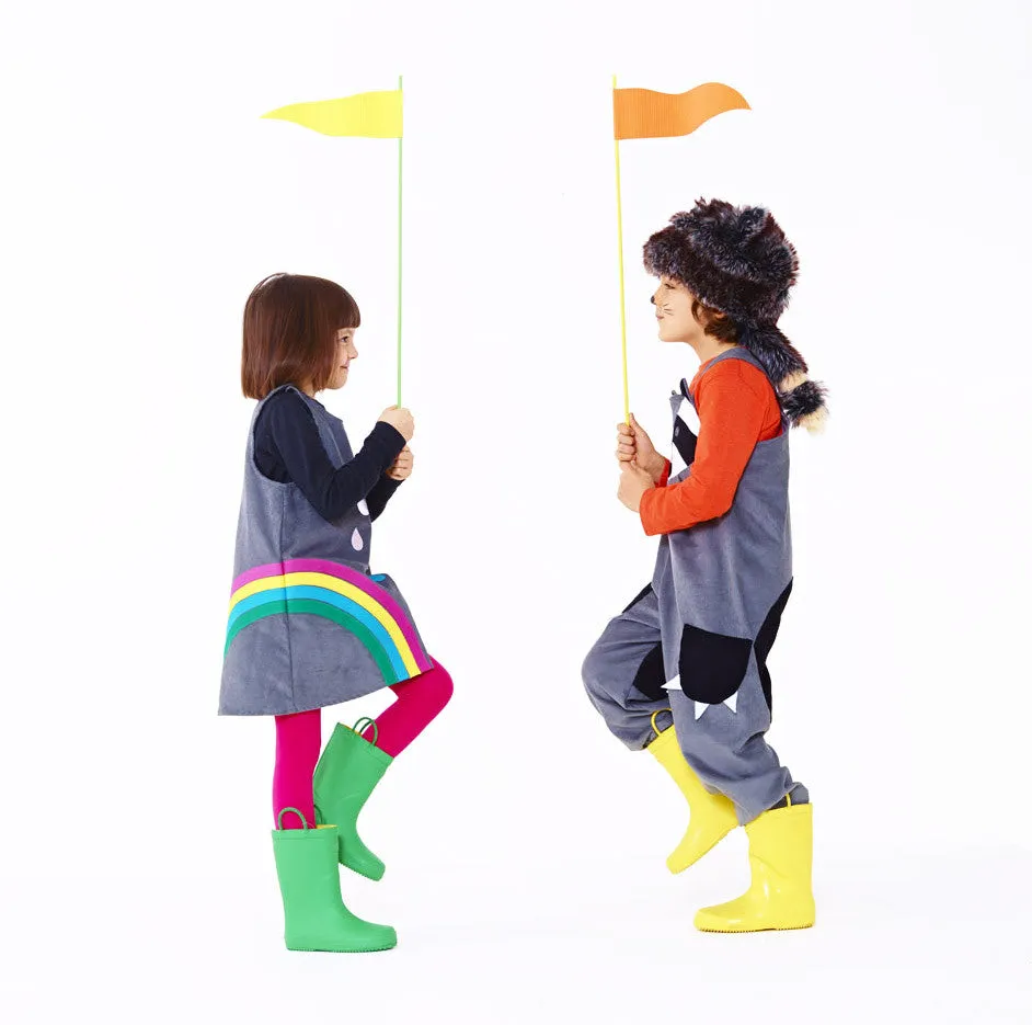 Rainbow cord jumper dress