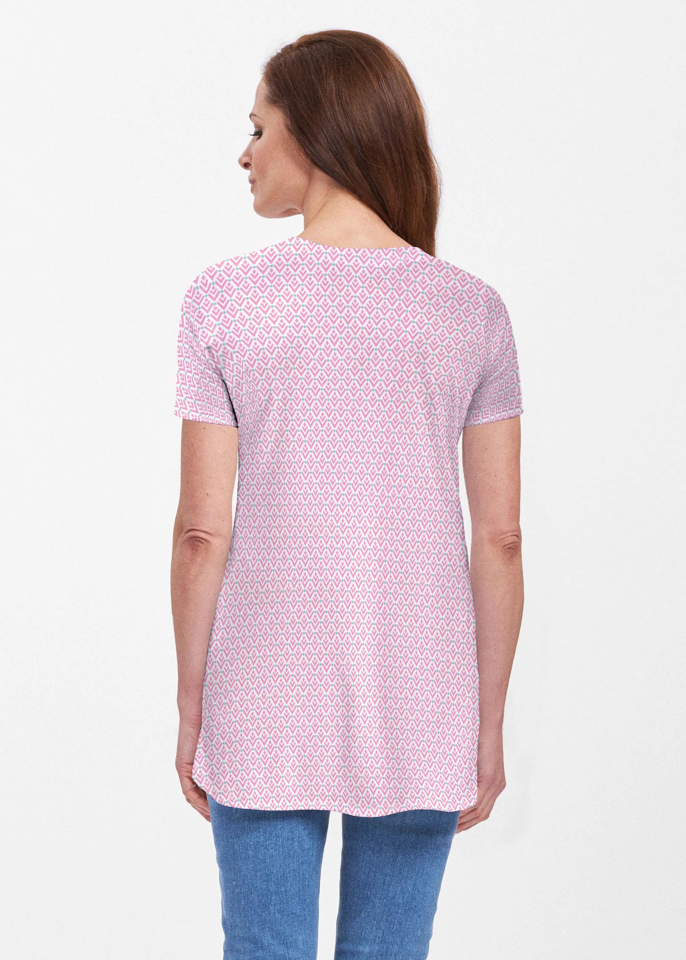 Rainbow Rain (16227) ~ Short Sleeve Butterknit tunic