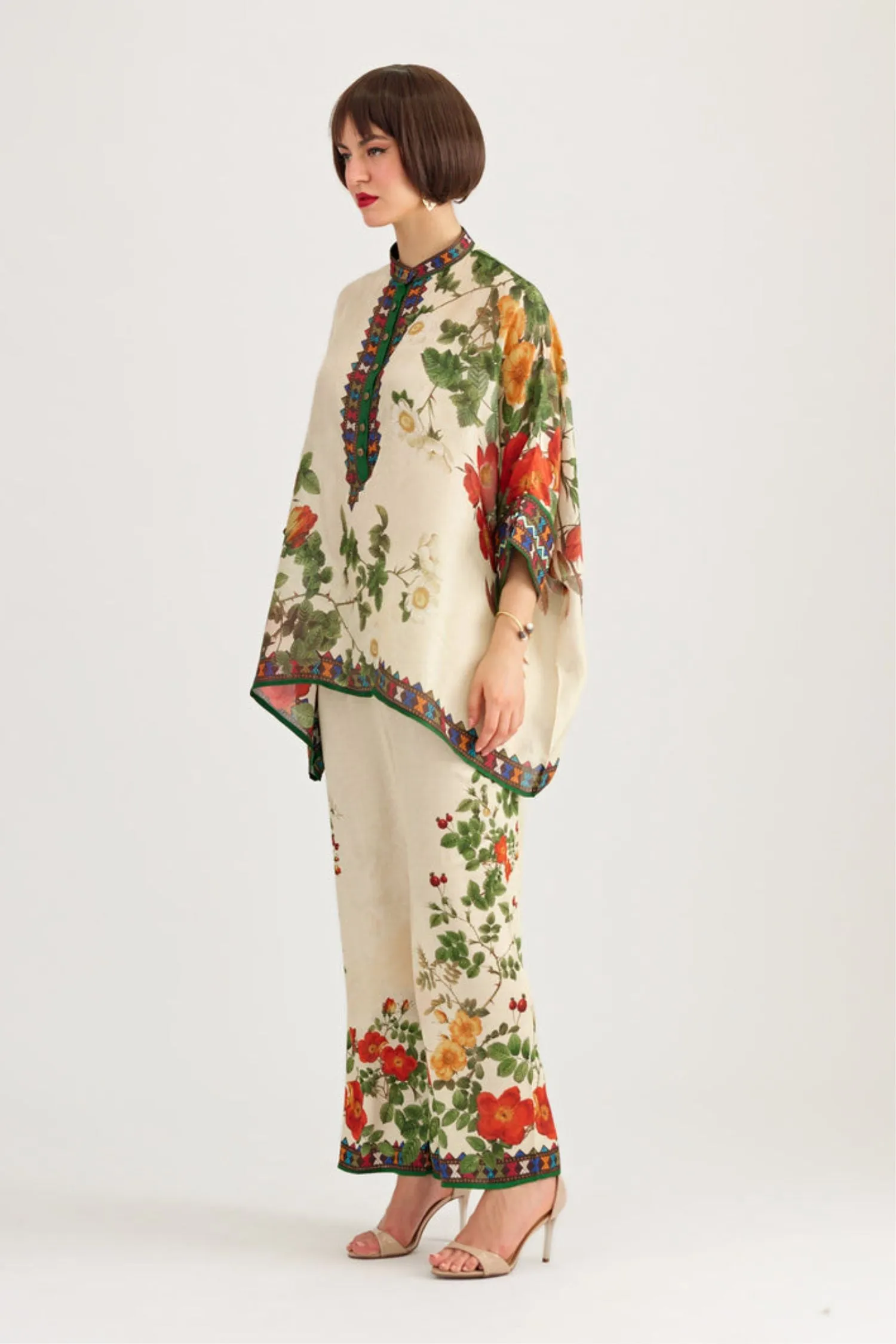 Rajdeep Ranawat Chanel Ivory/Emerald Tunic Set