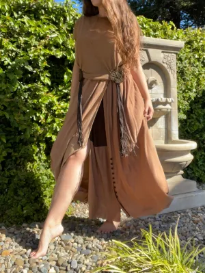 Rare Roaring 20's Bronze Silk Knit Fringe Dress