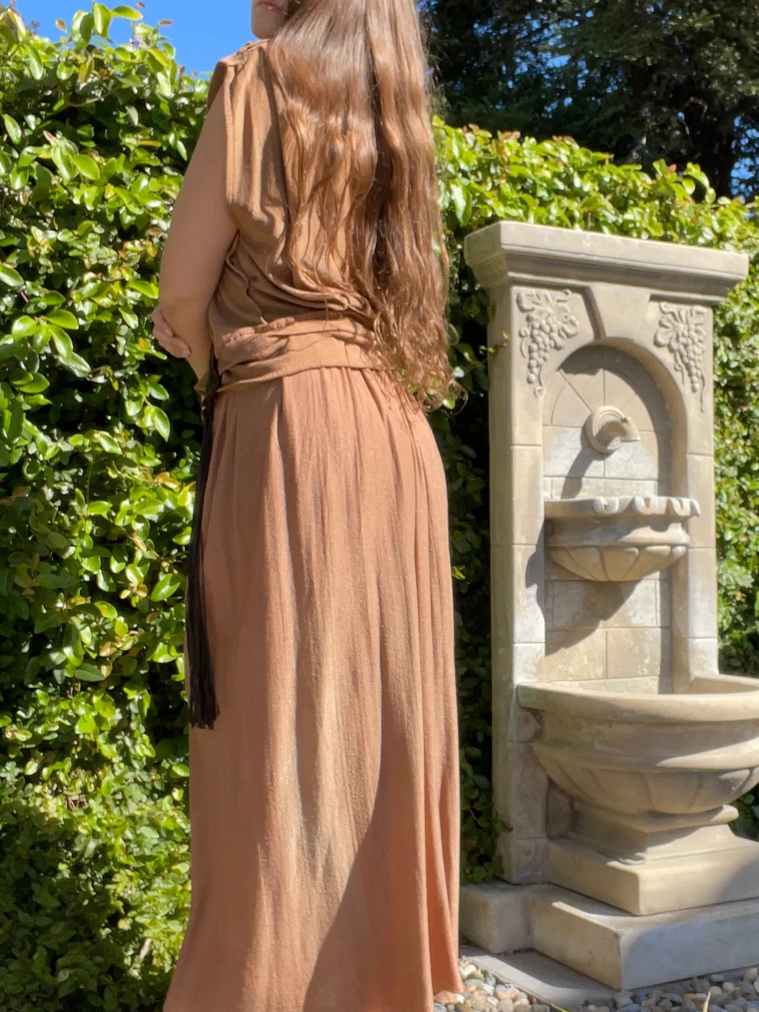 Rare Roaring 20's Bronze Silk Knit Fringe Dress